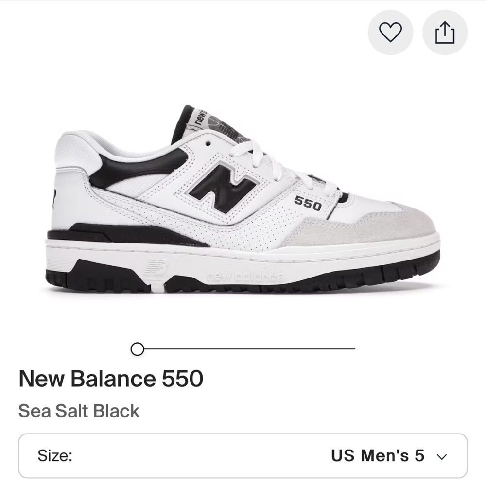 New Balance 550s Sea Salt Black